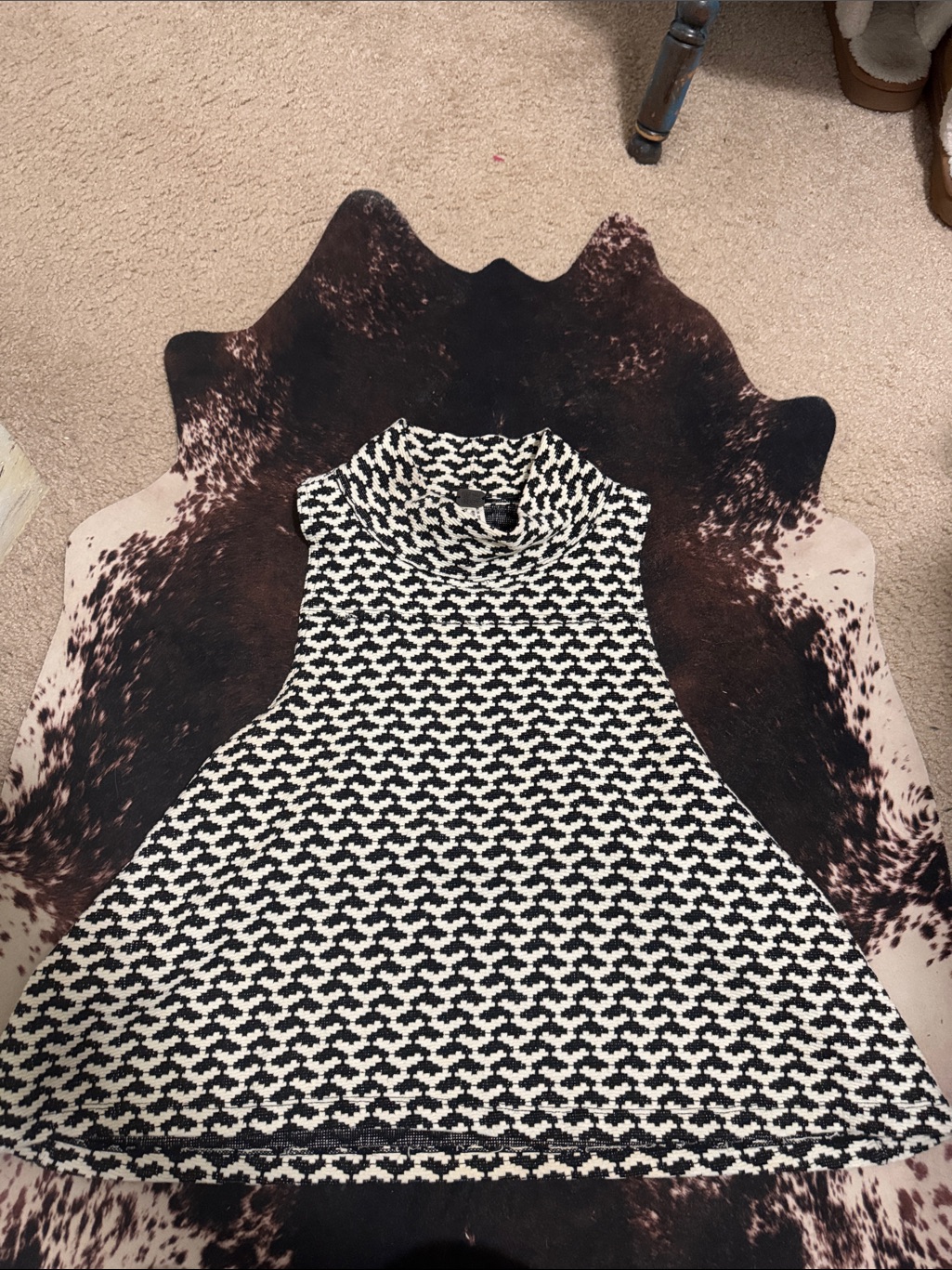 We The Free Black And White Geometric Knit Tank